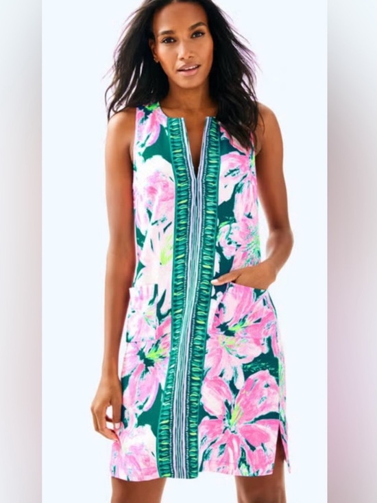Lilly Pulitzer Dresses & Skirts - Lilly Pulitzer Carlotta Dress in Tidal Wave Pans Garden Size 6